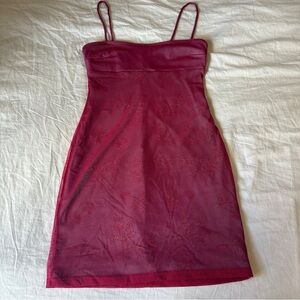 Vintage Peep Studio Mesh Layered Bodycon Dress | Hot Pink & Bright Blue